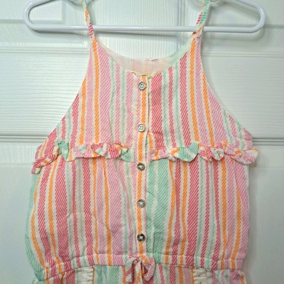 NEW Jessica Simpson Pink Sleeveless Shorts Romper Stripes Pom Poms Size 4T - Picture 5 of 6